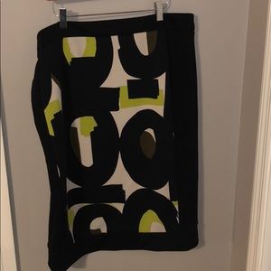 Worthington multi color midi skirt 18